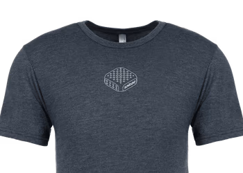 Dark gray Saleae branded t-shirt with hexagonal logo